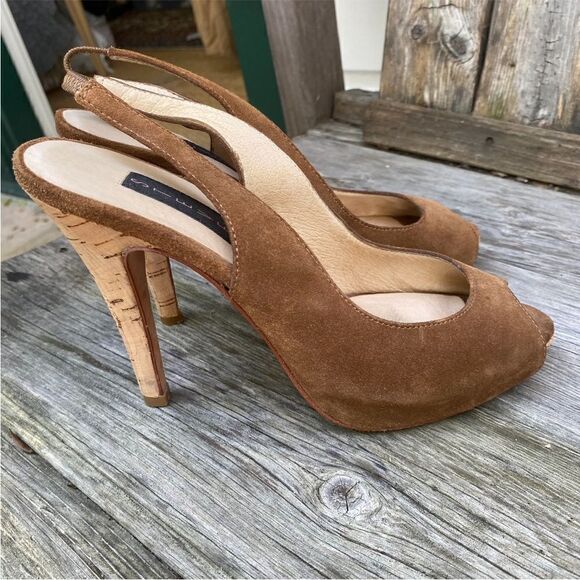 STEVE MADDEN light brown Slingback with cork heels size 7 - Picture 8 of 9